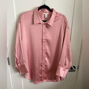 H&M Women's Pink Satin Blouse